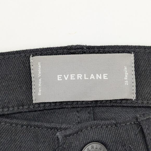 Everlane Women's The Original Cheeky High Rise Jeans Straight Leg Black Size 26 - Picture 4 of 8